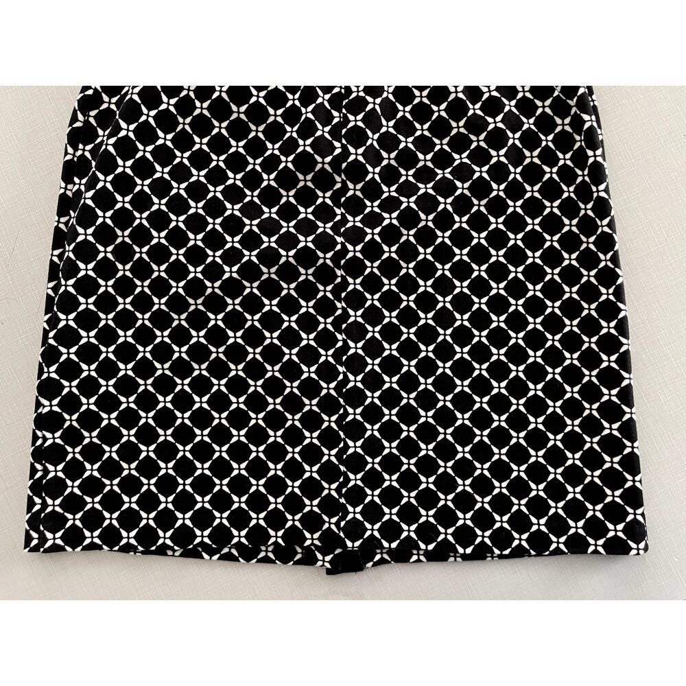 Talbots Sz 8P Graphic Print Sheath Dress Black Print Stretch Career Preppy NWT - Picture 10 of 12
